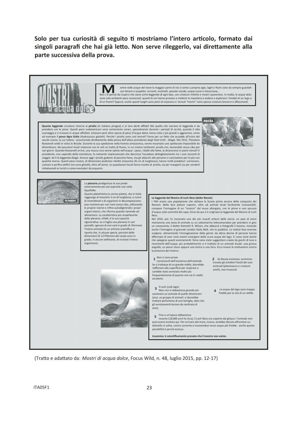 Invalsi italiano 2016-2017 5- -4