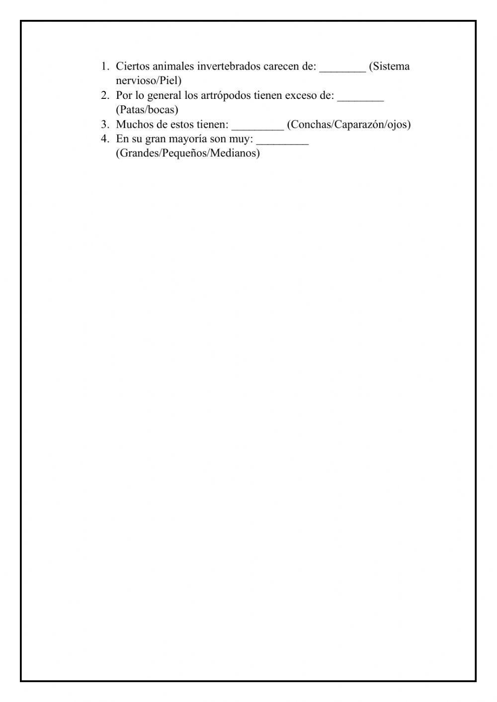 Animales invertebrados