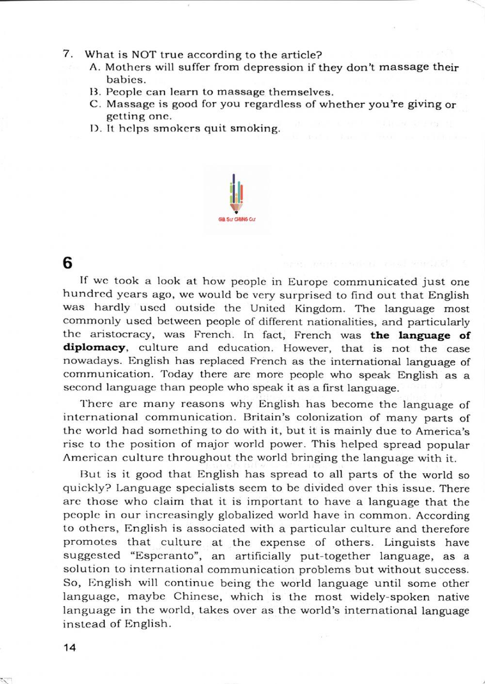 Trắc nghiệm Kỹ năng đọc hiểu Tiếng Anh số 02