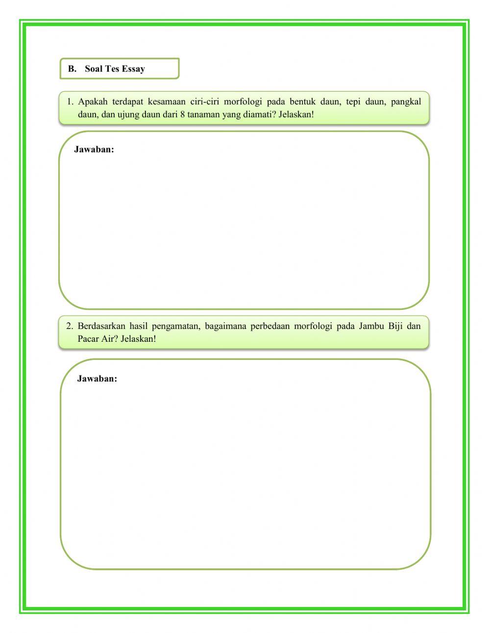 Soal Evaluasi LKPD Keanekaragaman Tanaman Obat