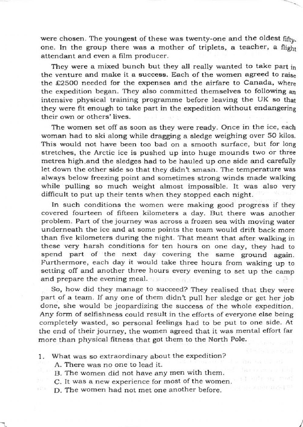 Trắc nghiệm Kỹ năng đọc hiểu Tiếng Anh số 05