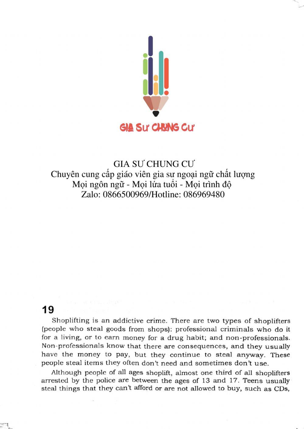 Trắc nghiệm Kỹ năng đọc hiểu Tiếng Anh số 07