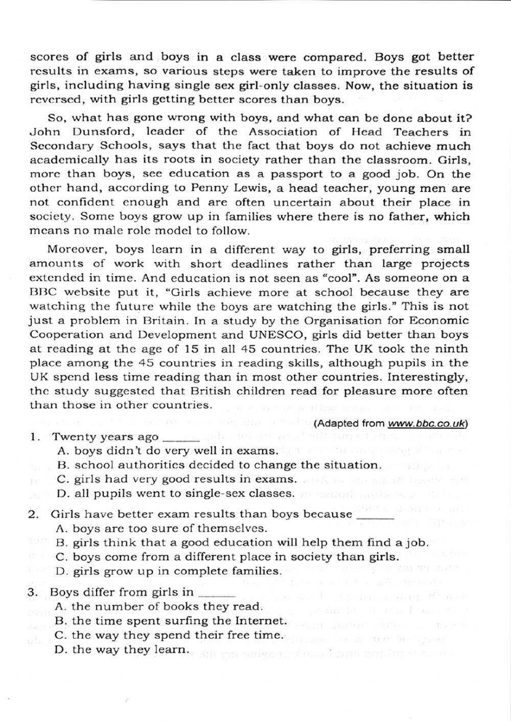 Trắc nghiệm Kỹ năng đọc hiểu Tiếng Anh số 08