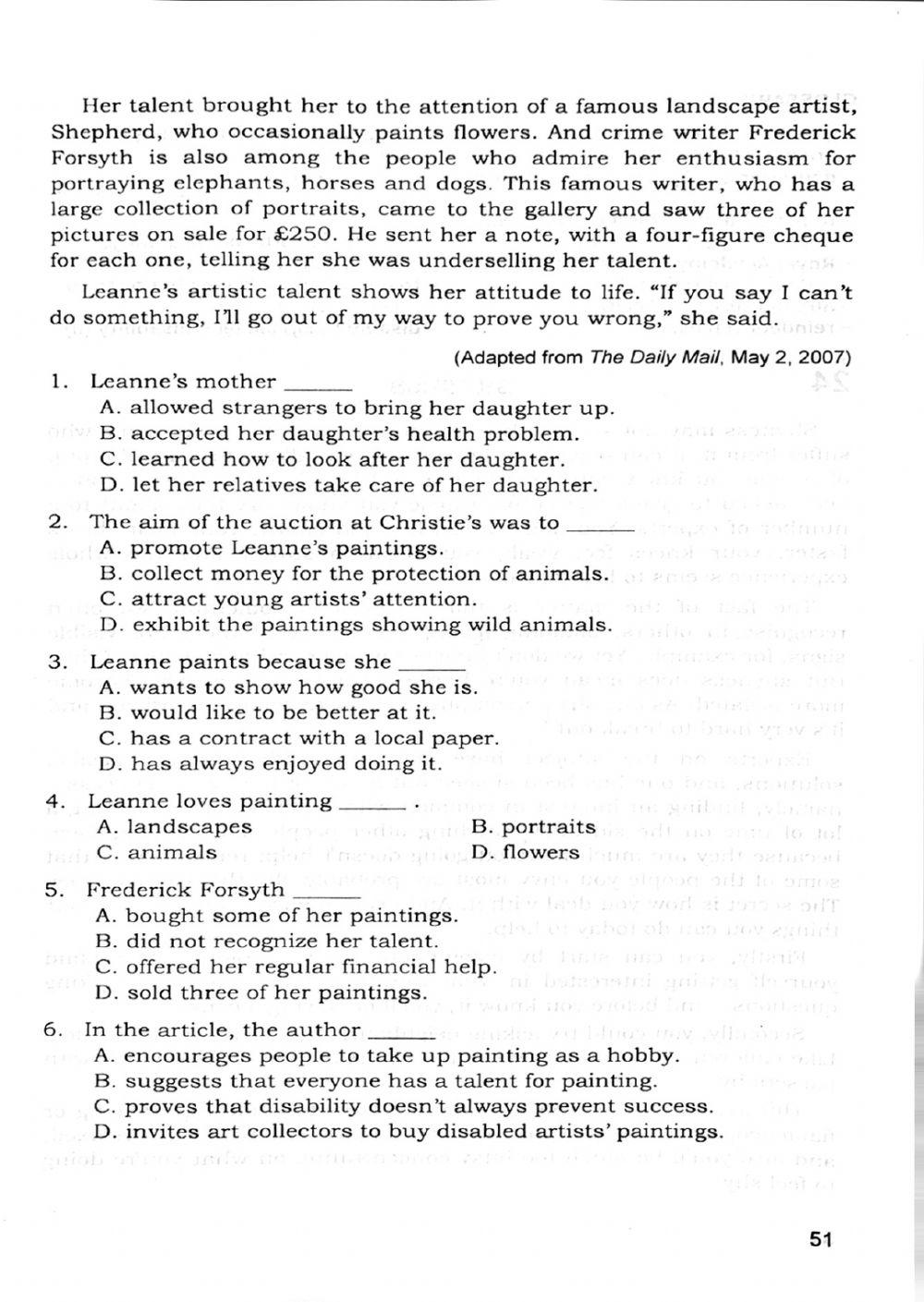 Trắc nghiệm Kỹ năng đọc hiểu Tiếng Anh số 08