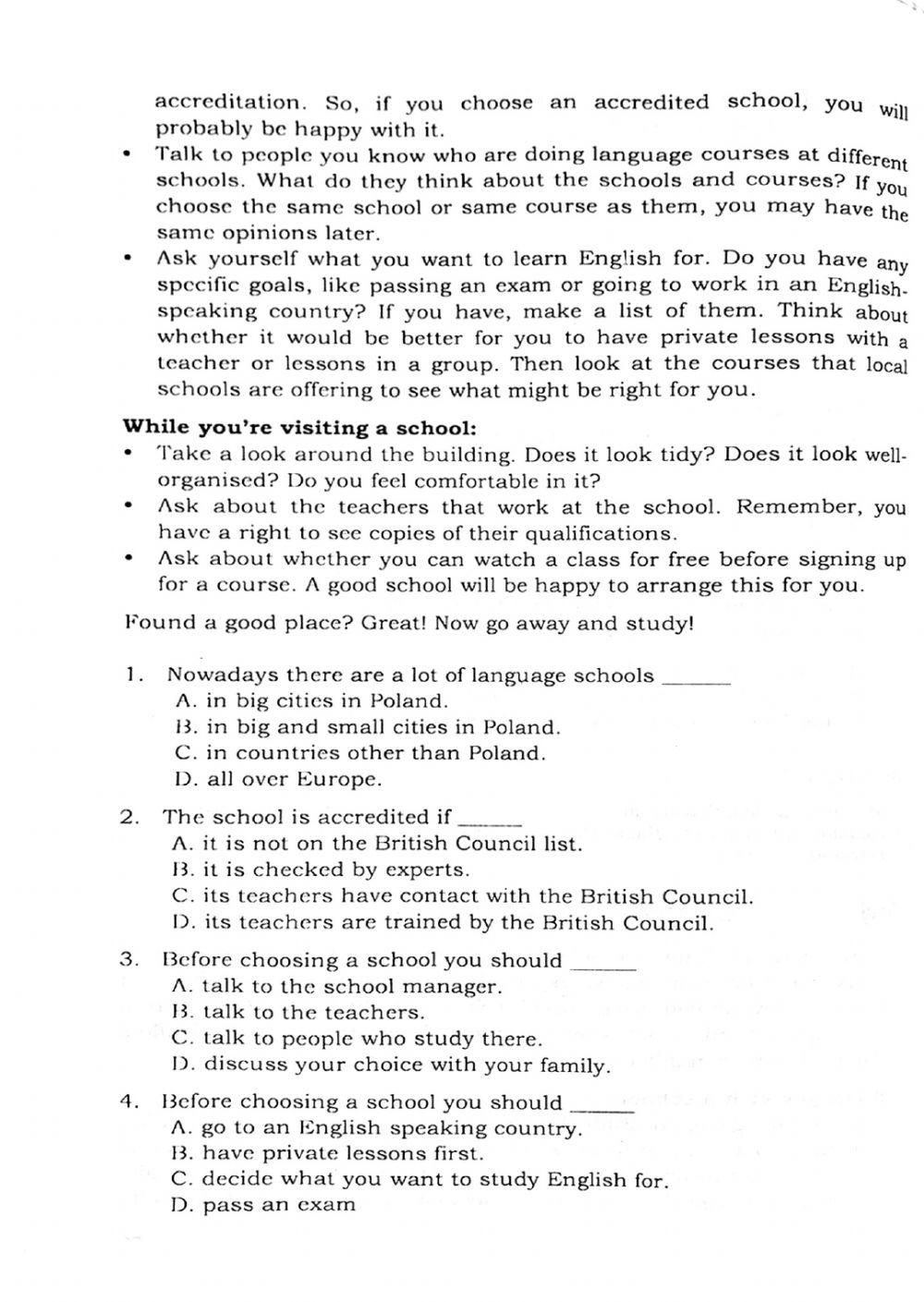 Trắc nghiệm Kỹ năng đọc hiểu Tiếng Anh số 10