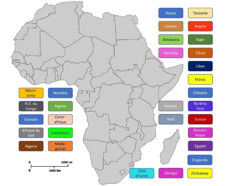 Pays de l'Afrique - Drag & Drop