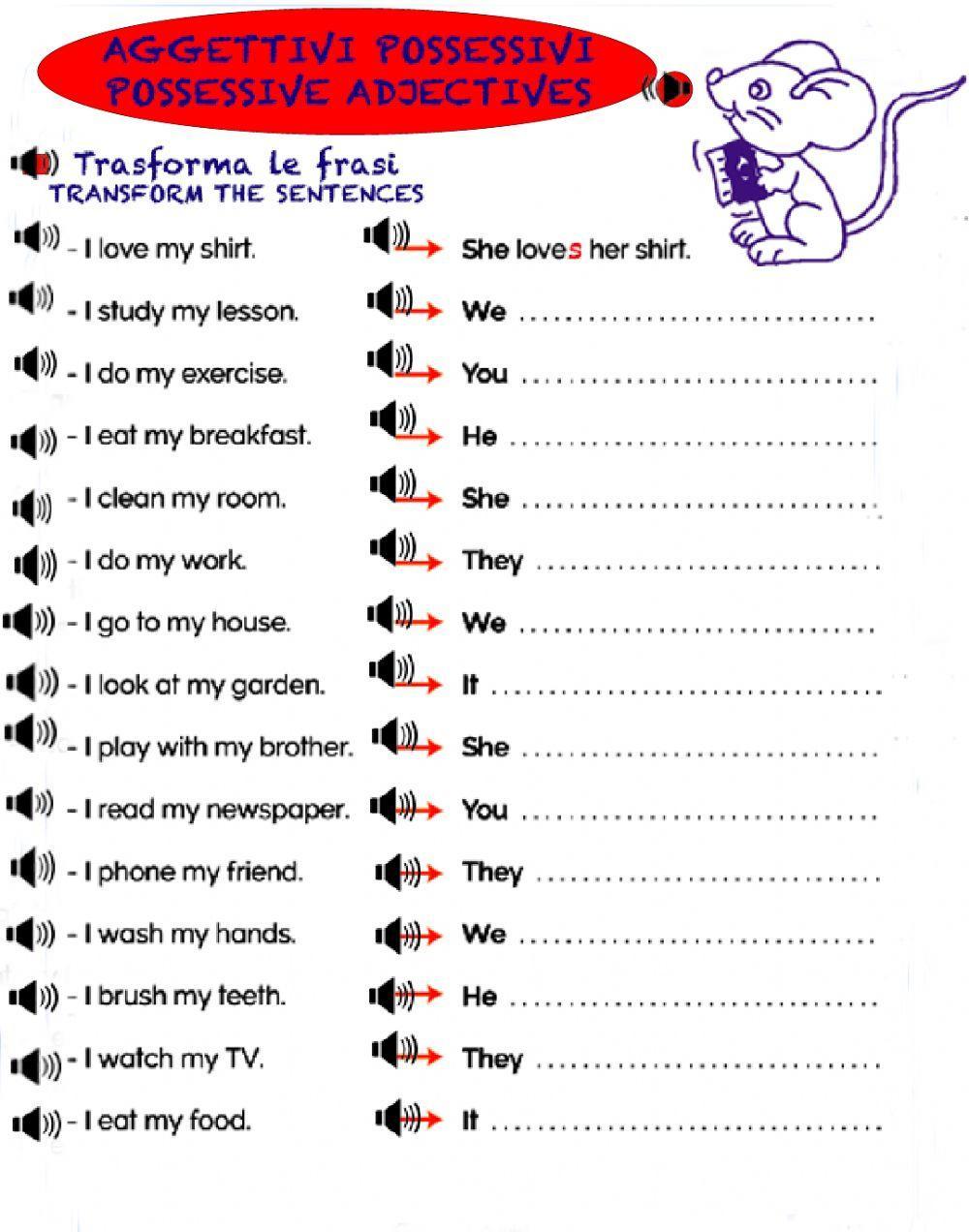 Possessive adjectives