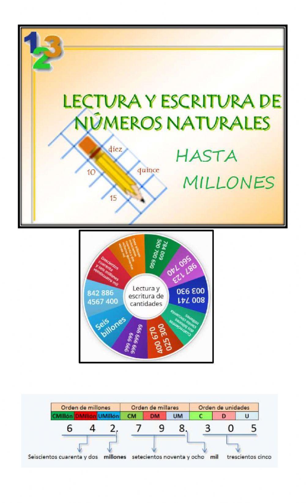 Lectura y escritura de cantidades