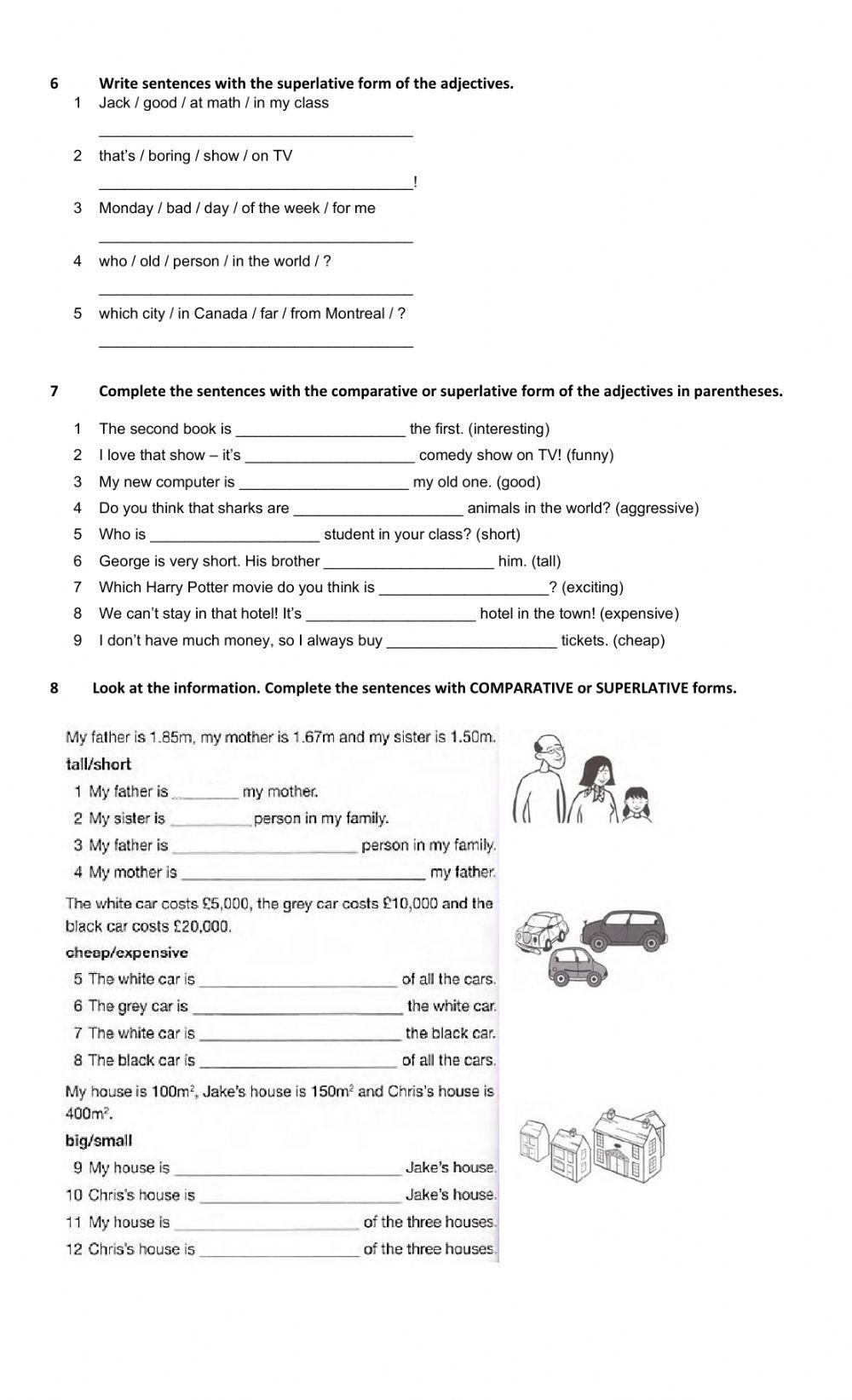 PRACTICAL WORK COMPARATIVE AND SUPERLATIVE ADJECTIVES