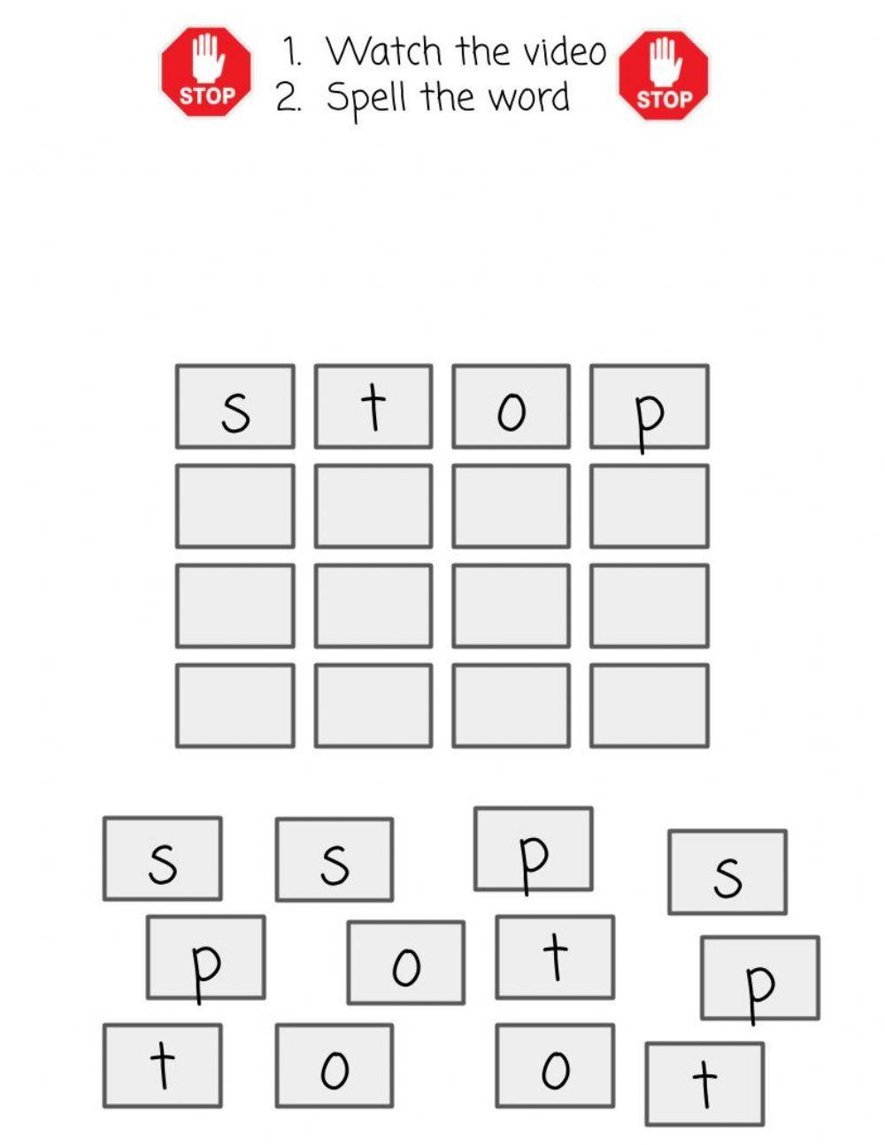 Sight Word - stop