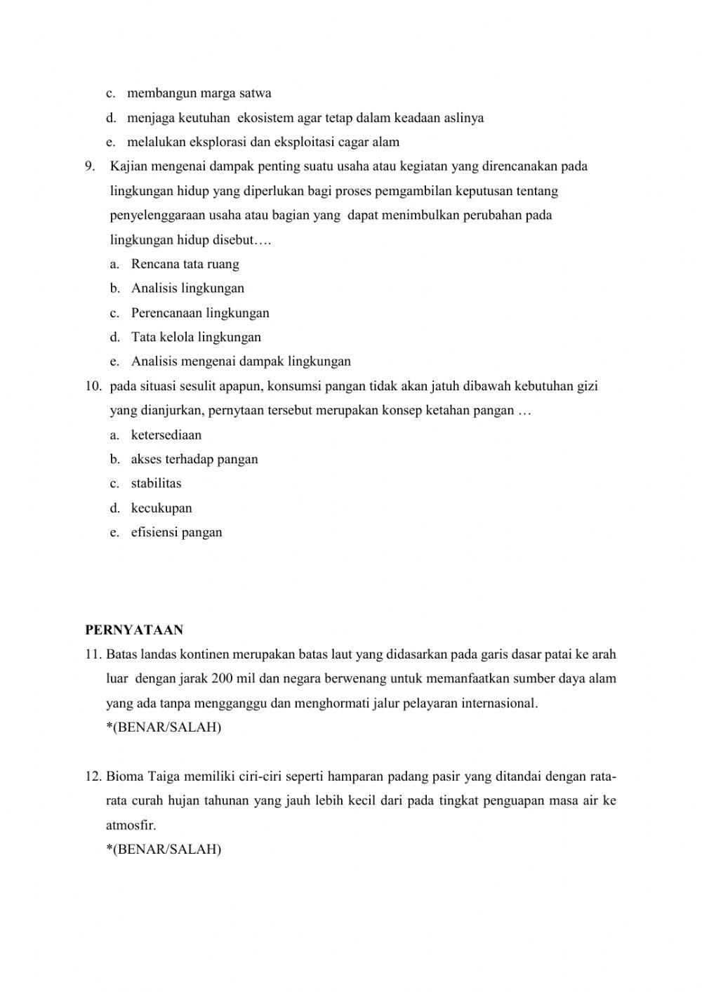 Soal geografi kelas xi