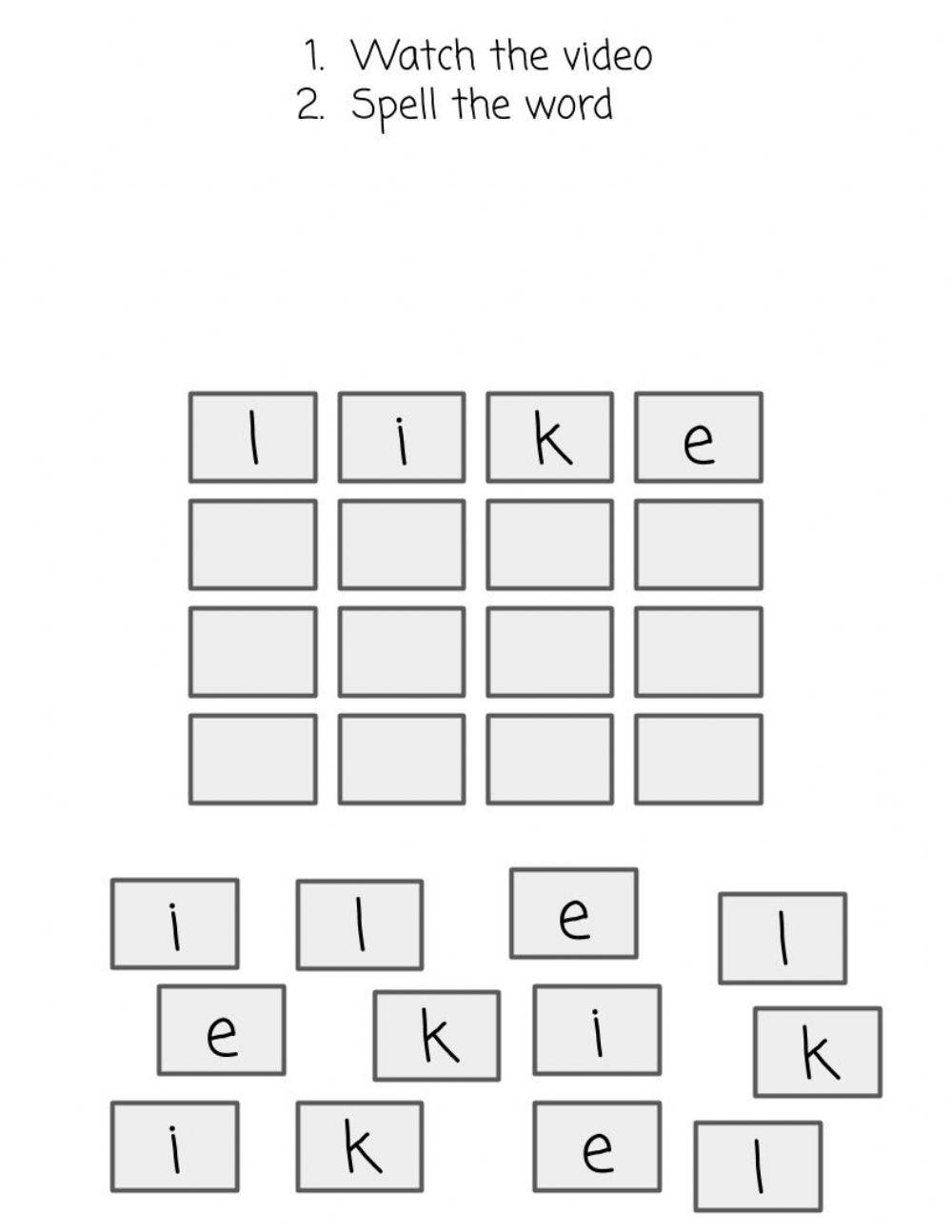 Sight Word - like Sight Word - like
