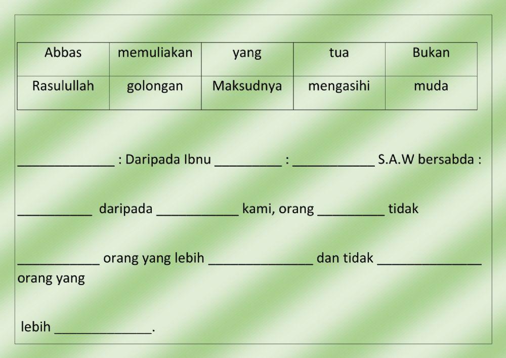 Lembaran kerja hadith T3