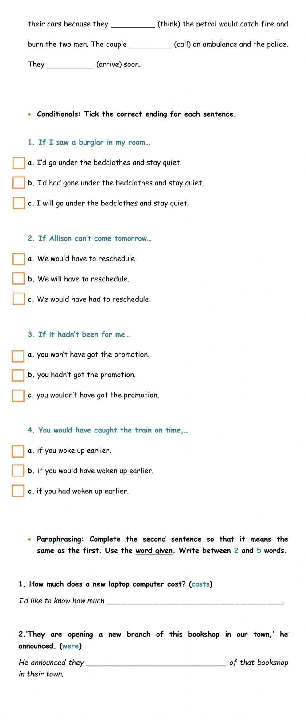 6th year - Revision for the final exam