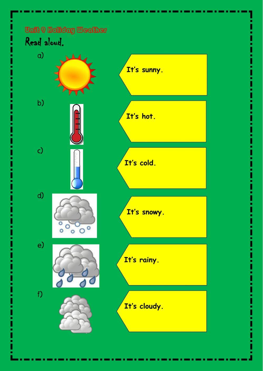 Unit 9 Holiday Weather - Speaking
