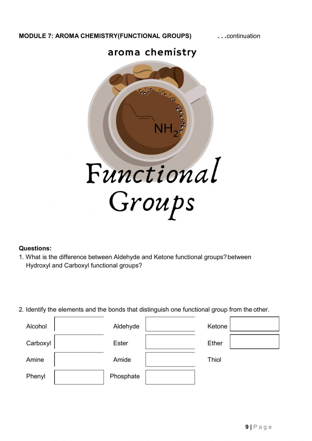 ORGANIC FUNCTIONAL GROUPS (continuation)