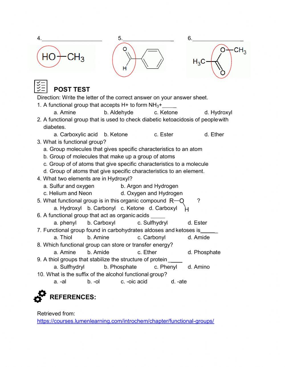 ORGANIC FUNCTIONAL GROUPS (continuation)