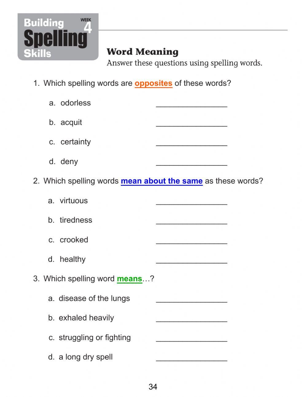Q2 Spelling L4 p.34 Q2 Spelling L4 p.34