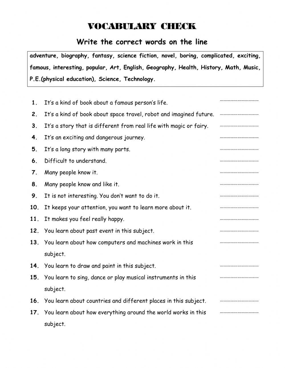 Quiz online worksheet live worksheets
