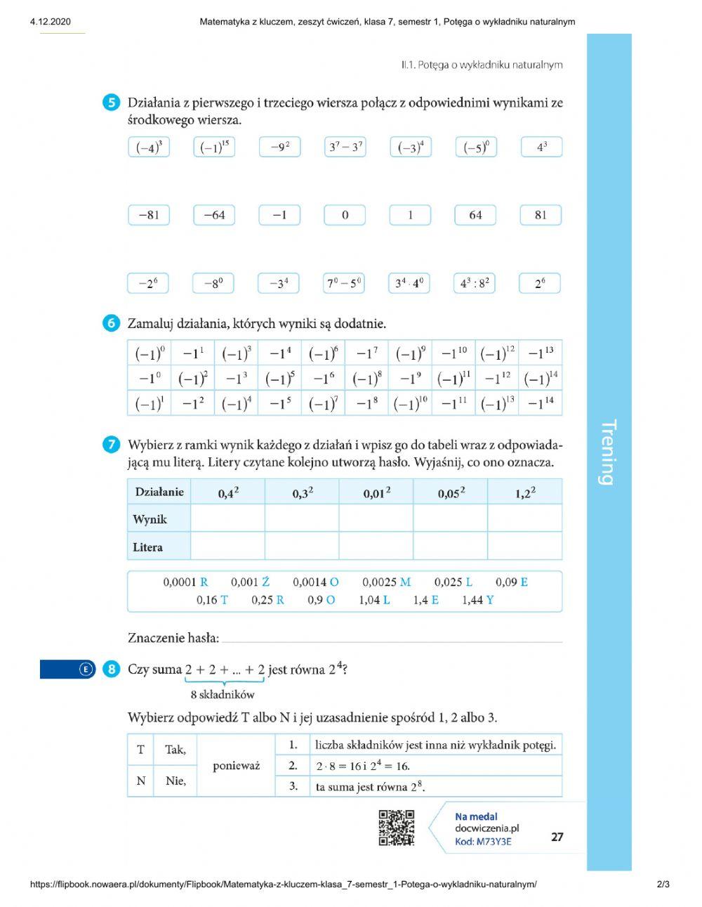 Potęga o wykładniku naturalnym