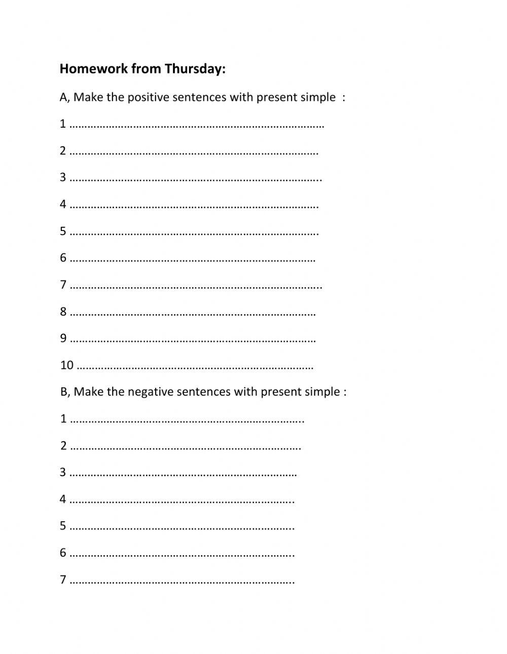 Homework free online exercise Live Worksheets