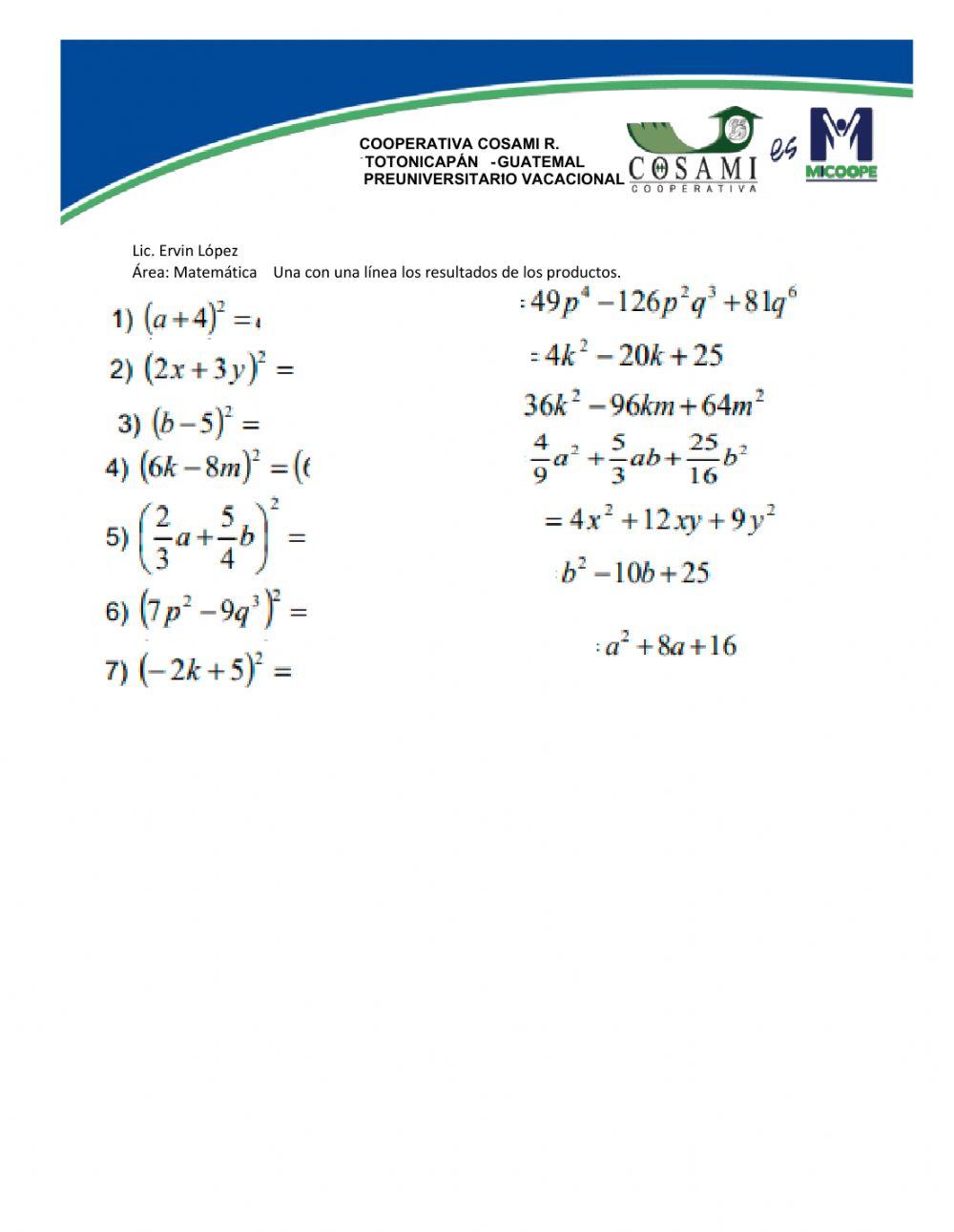 Cuadrado de una suma