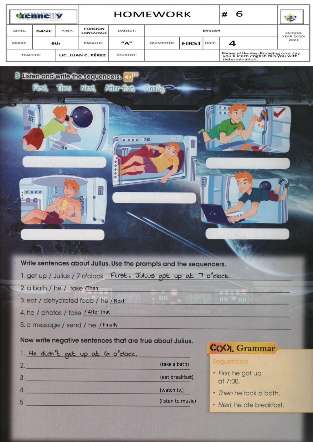 HOMEWORK 6 SEQUENCERS PAST