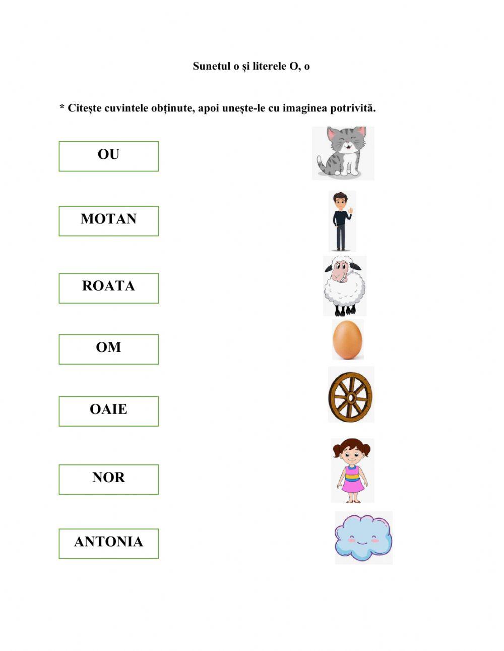 Sunetul o. Literele o, O