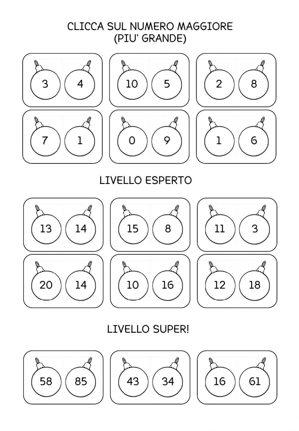 Clicca sul numero più grande