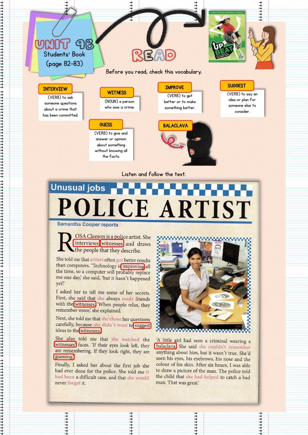 UNIT 9B: Police Artist