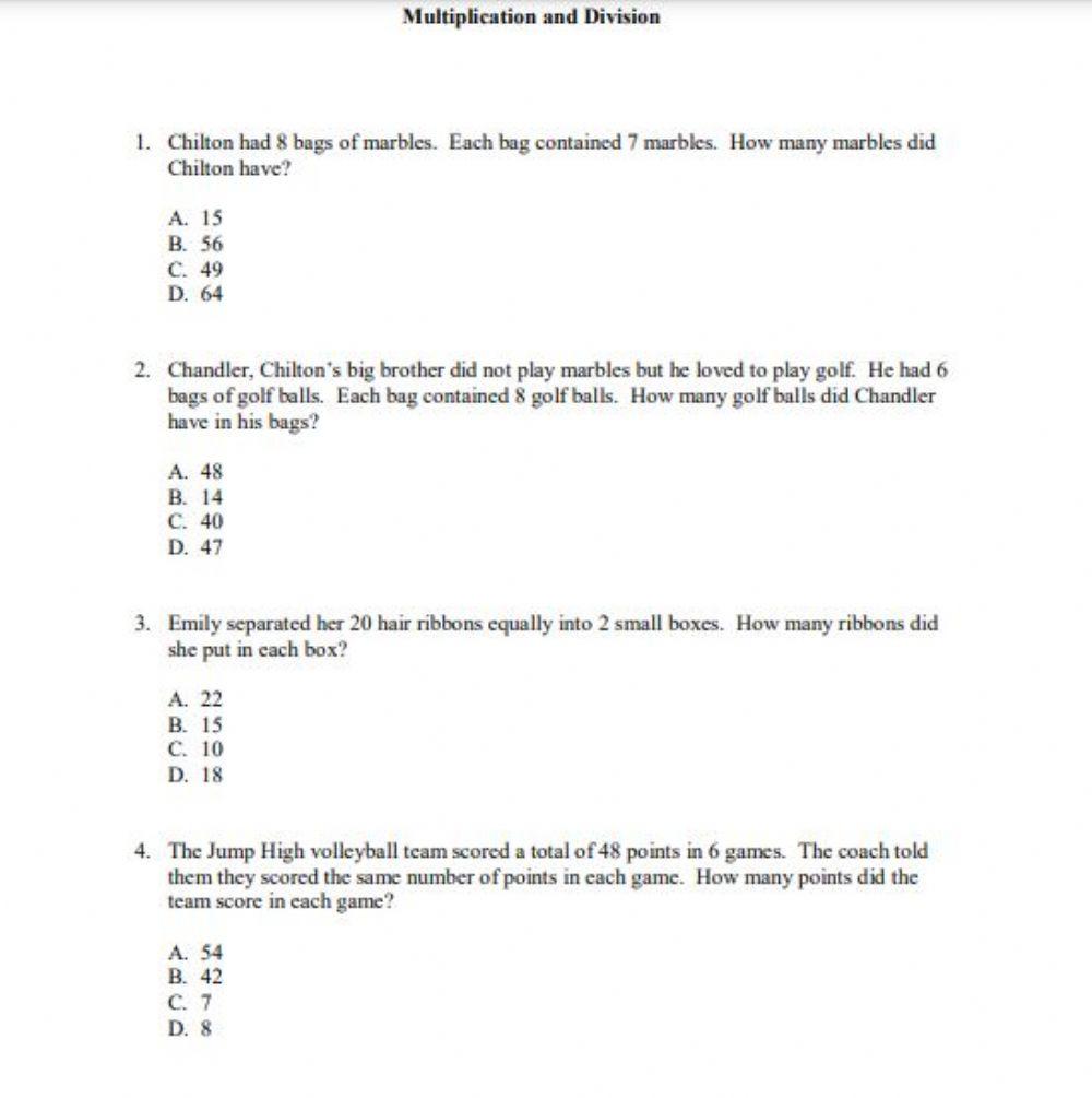 Word problems (w) | MoriahM | Live Worksheets