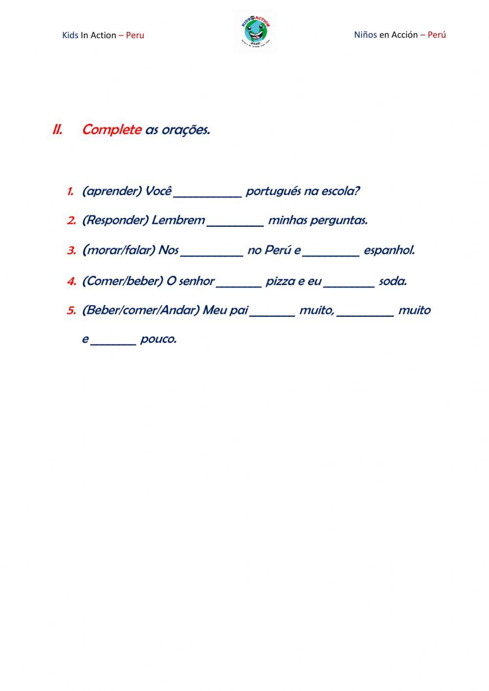 Presente do indicativo -er