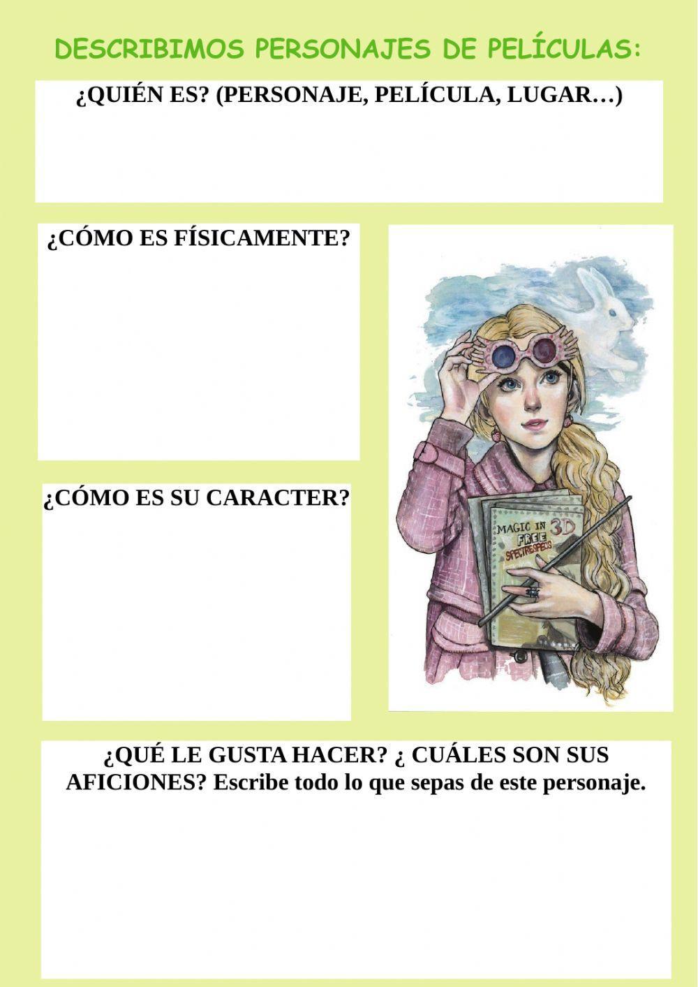 Descripción de personajes Descripción de personajes