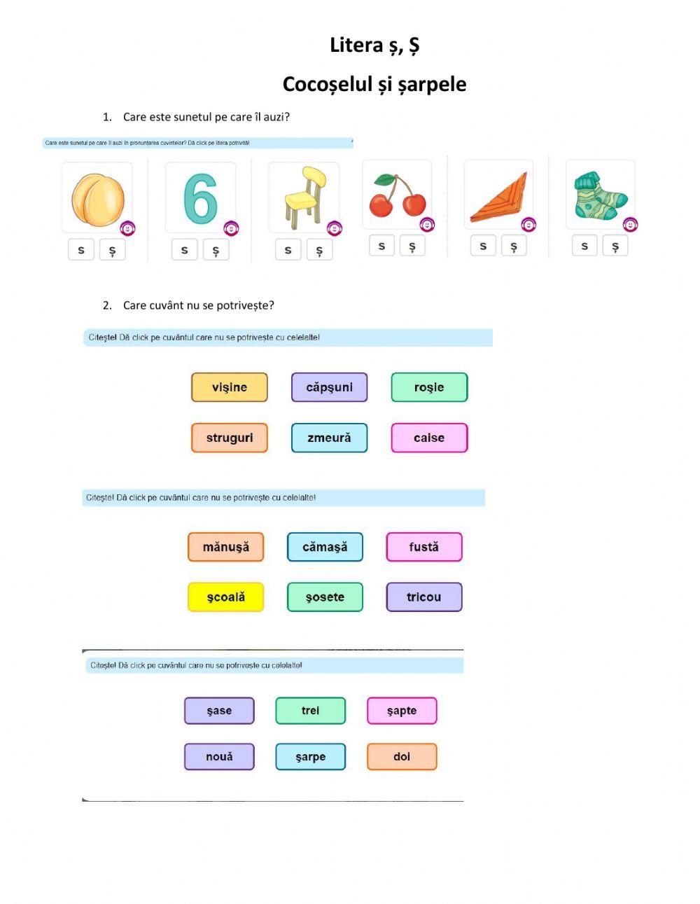 Litera ș. Cocoșelul și șarpele
