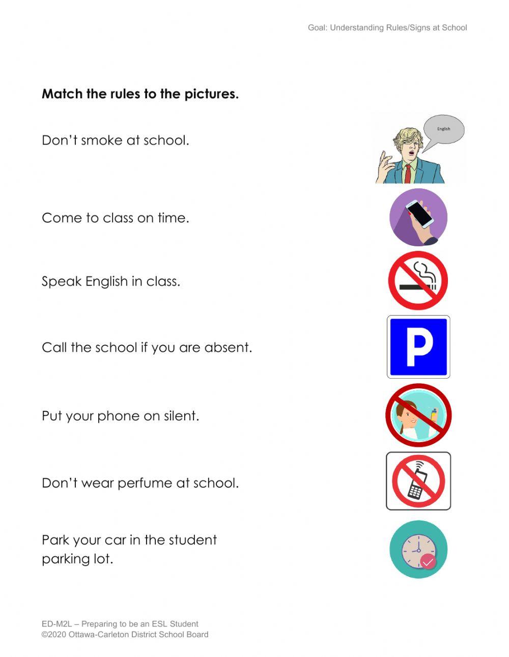 6297523-school-rules-ocdsb-liveworksheets