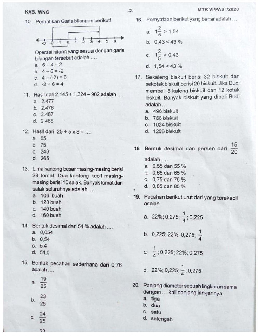 Soal pas matematika