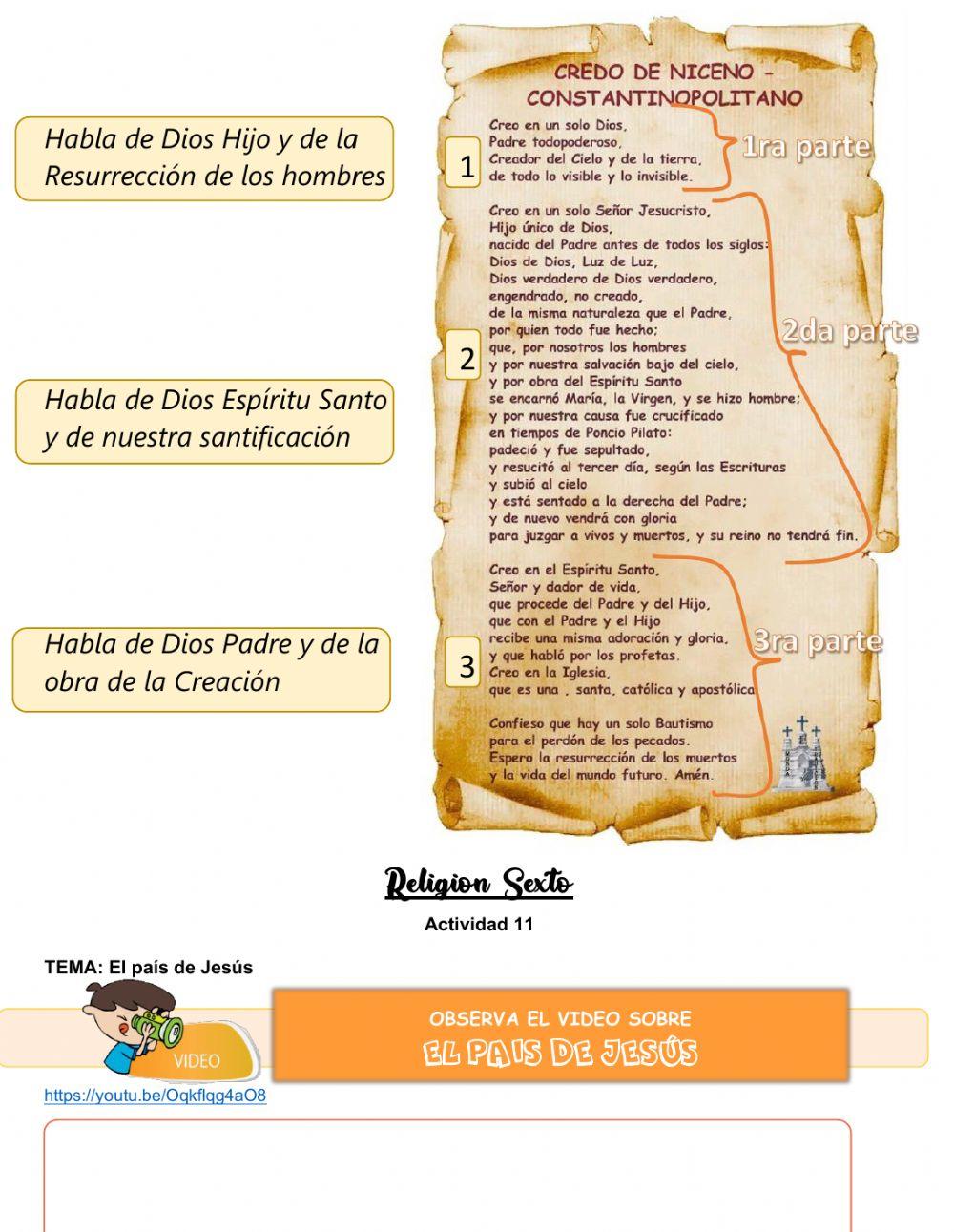 6to religión Refuerzo académico