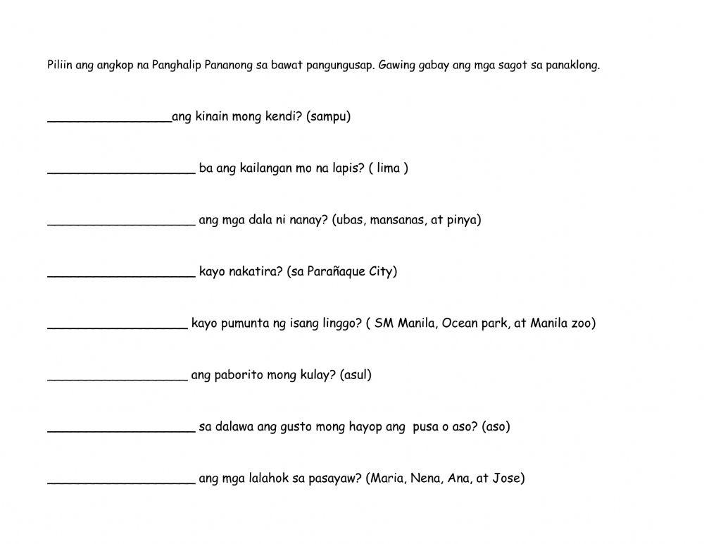 AP - Panghalip Pananong 