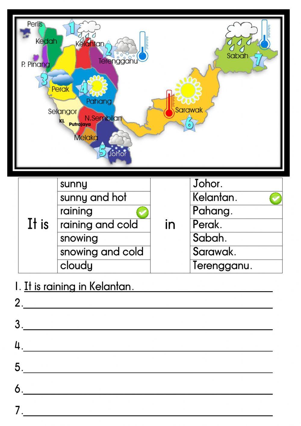 Year 2 Unit 9 At the Beach: Malaysia Map Crazy Weather