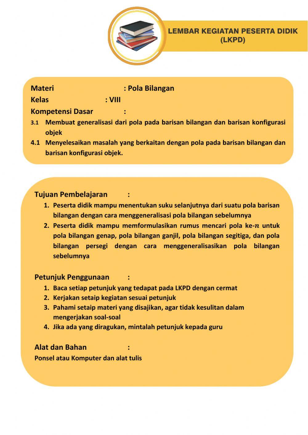 Lkpd pola bilangan 2