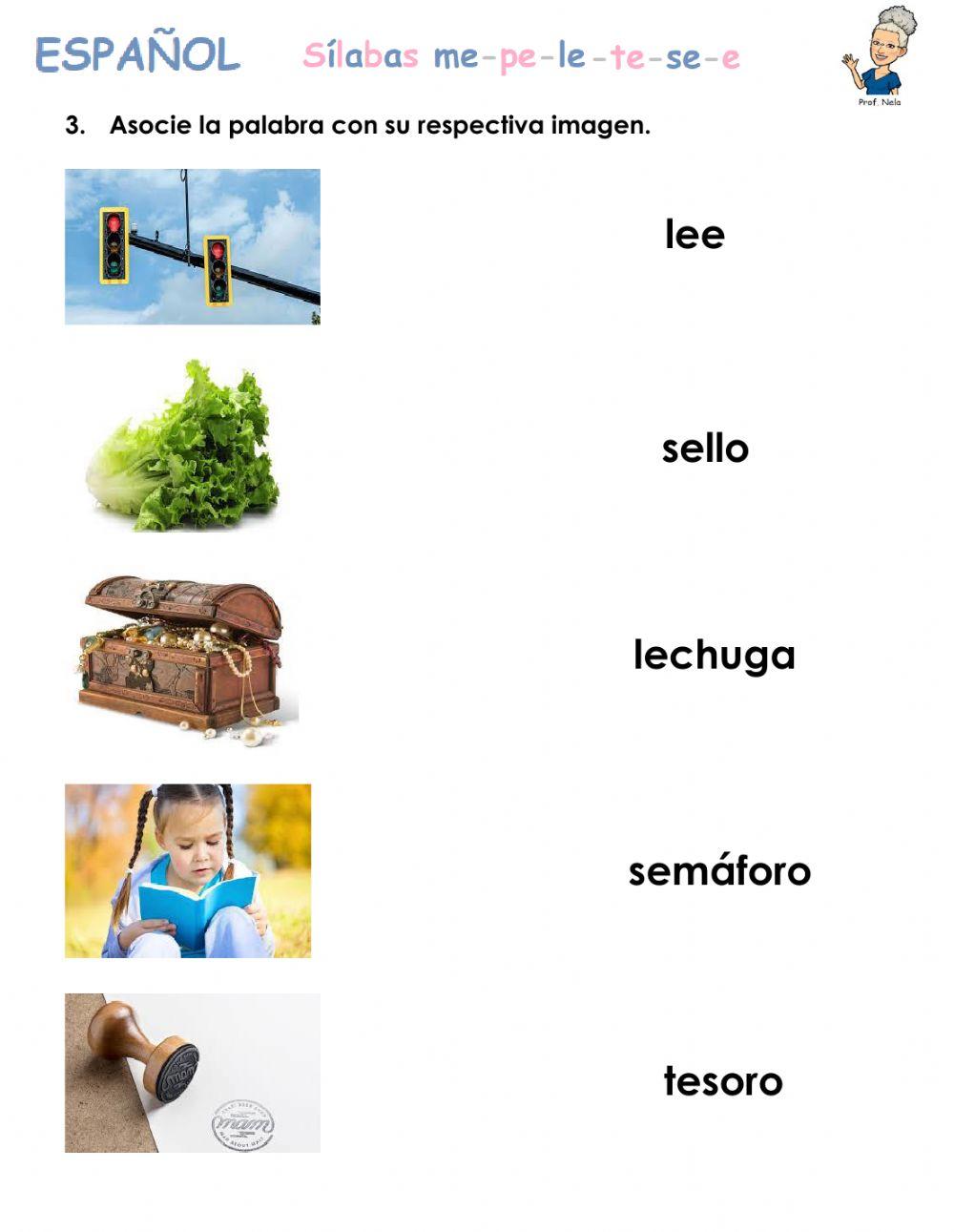 Repaso de las sílabas me-pe-le-te-se-e