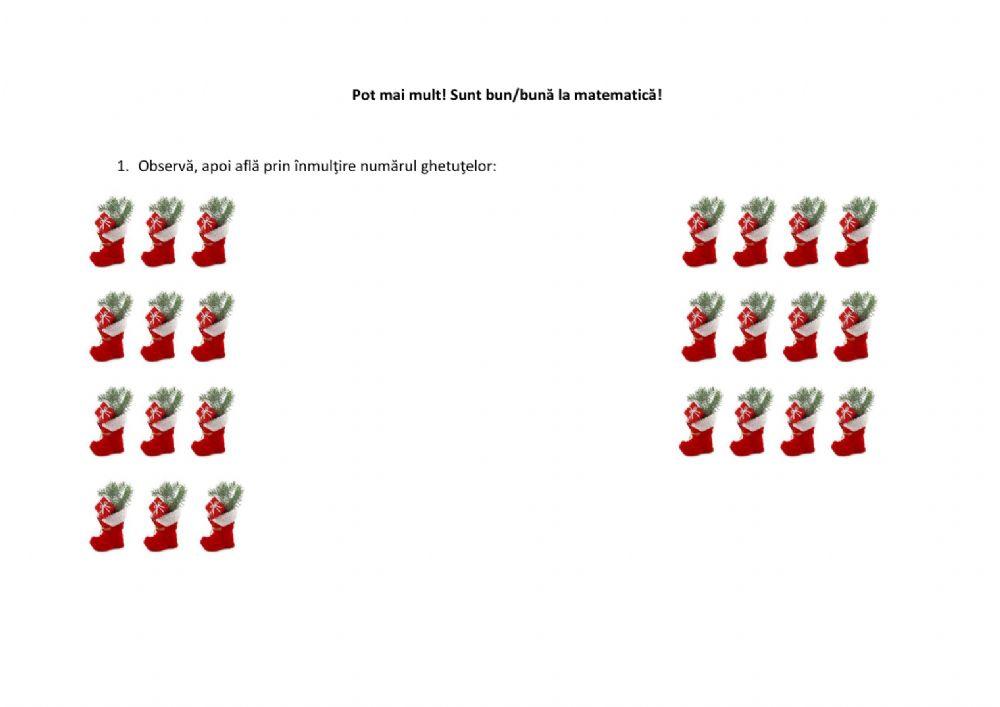 Operaţia de înmulţire când unul dintre factori este: 2, 3, 4, 5 sau 6