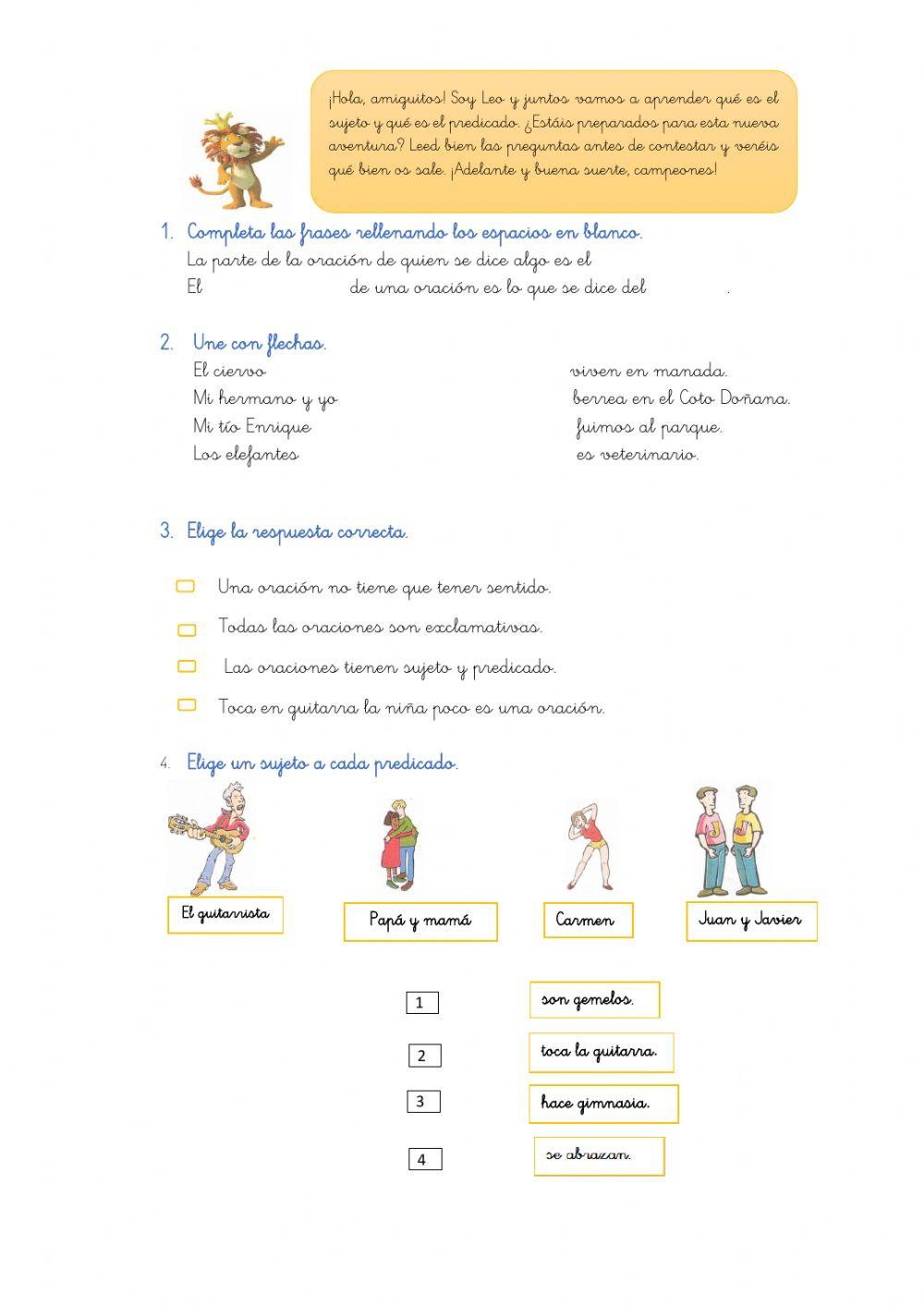 El sujeto y el predicado