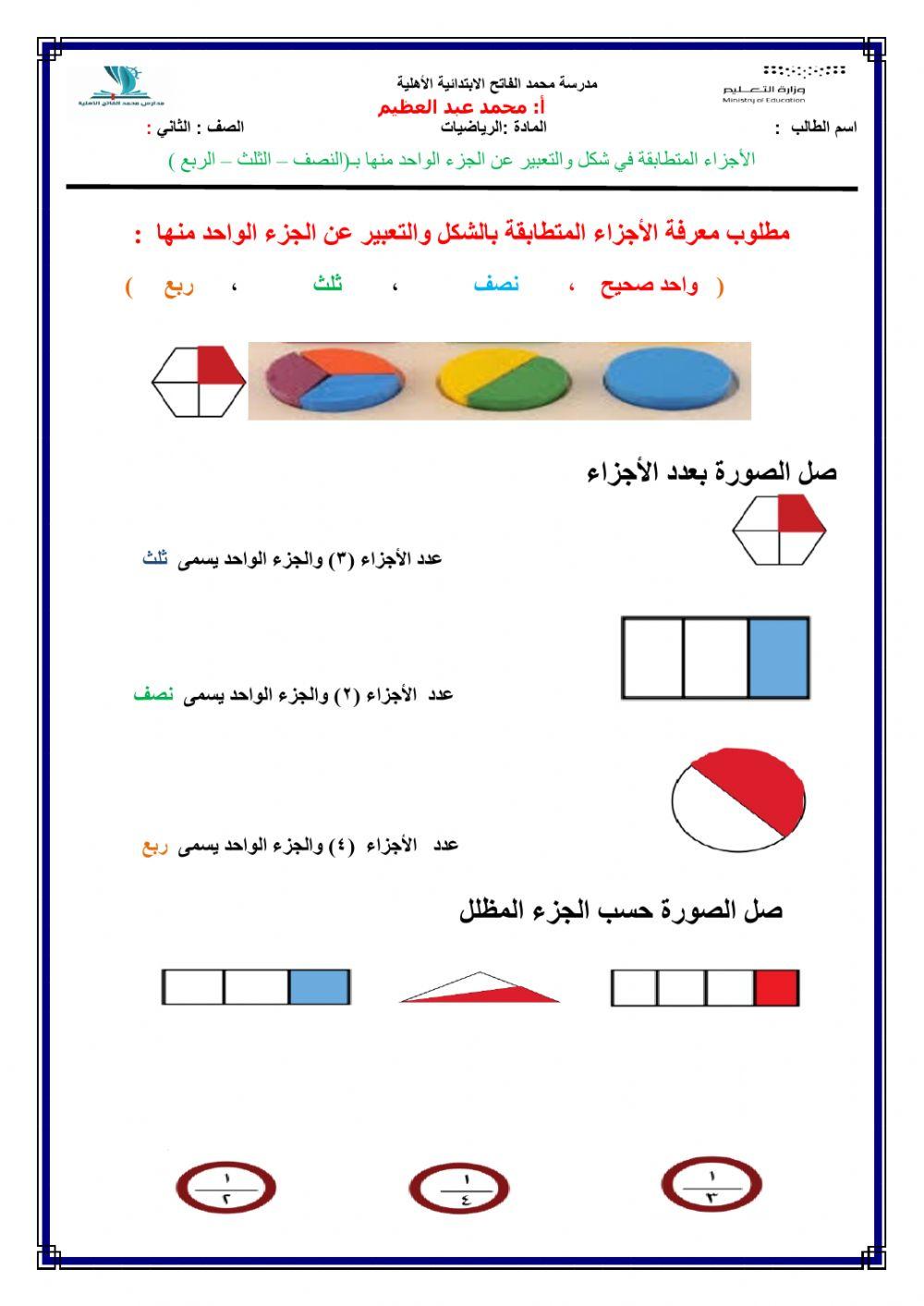 الأجزاء المتطابقة في شكل