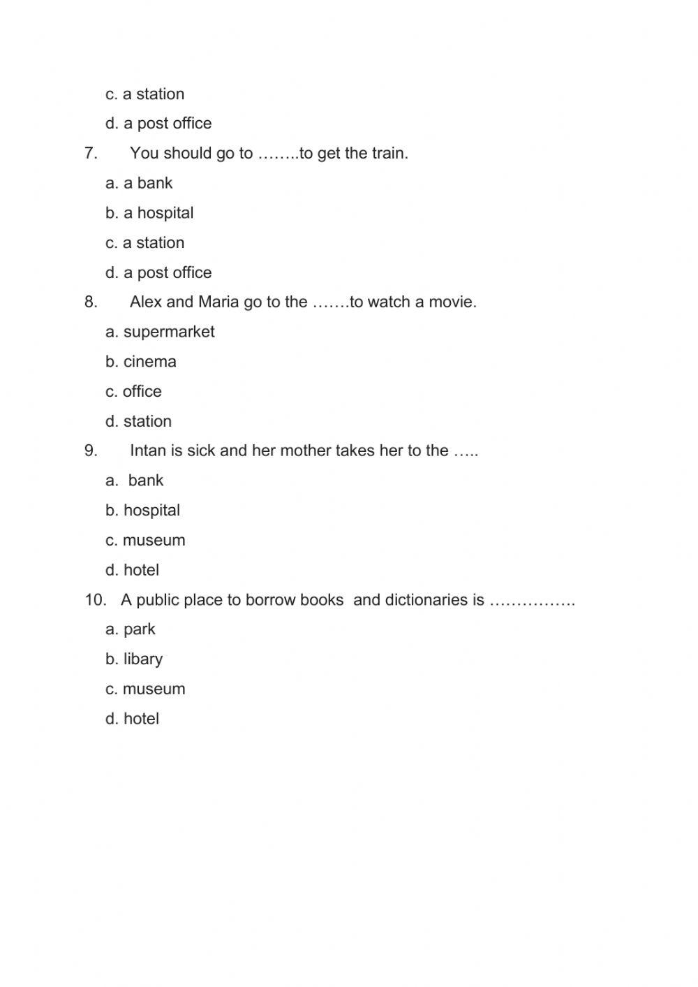 Public place kelas 6