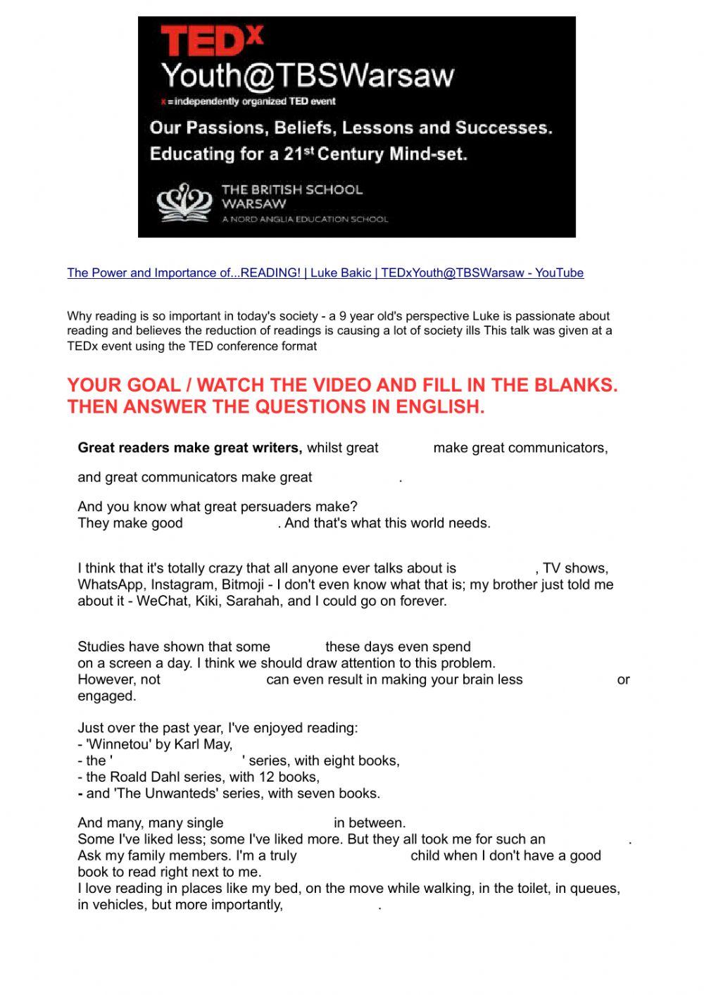 The importance of reading