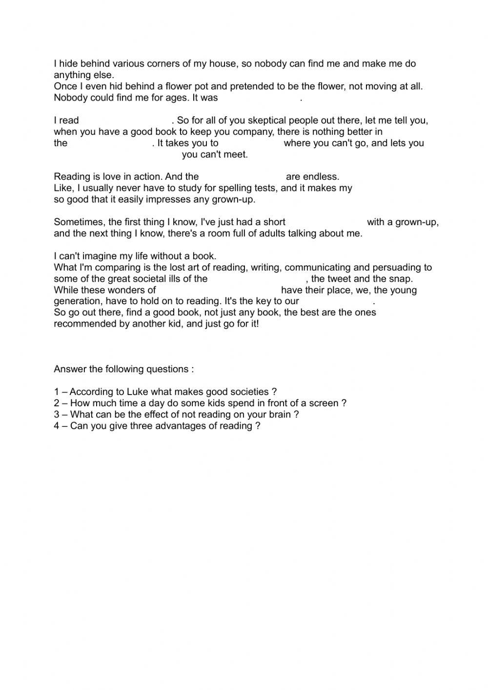 The importance of reading