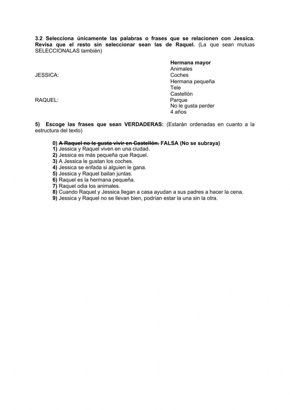 Fichas castellano comprensión lectora