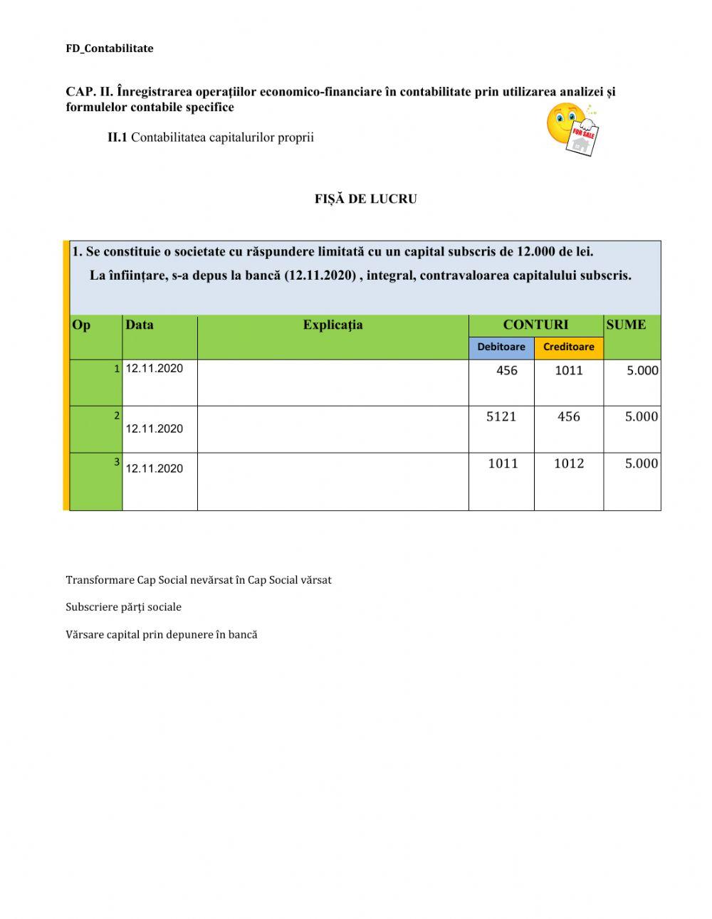FL-Constituirea Capitalului Social