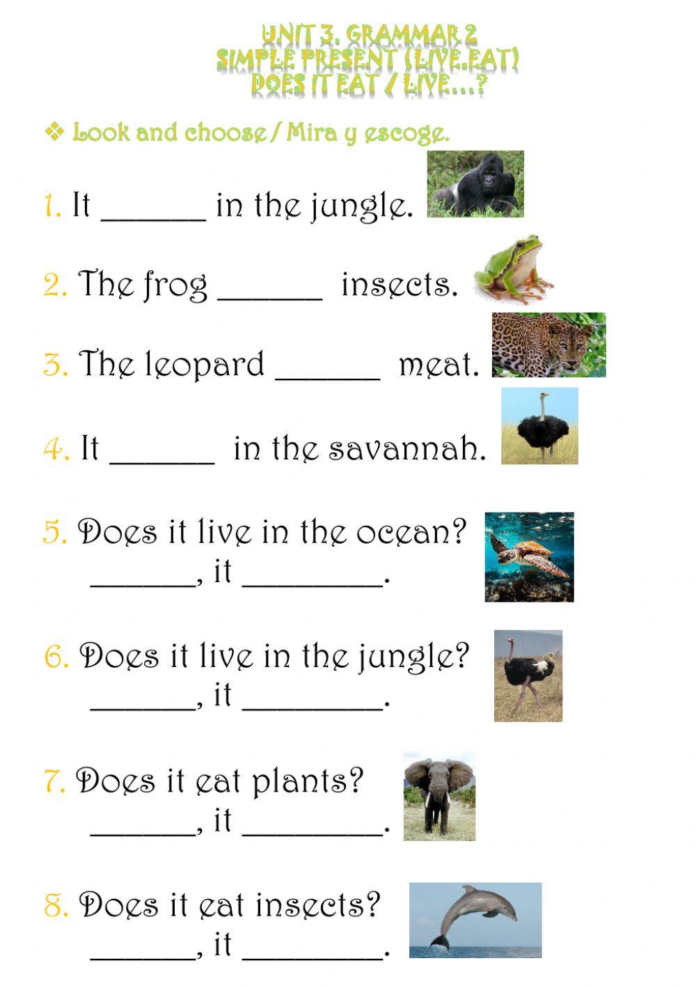2nd G. Unit 3. Grammar 2. Practice activity
